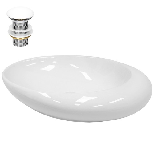 Lavabo blanc ovale céramique