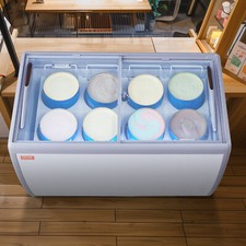 VEVOR Vitrine Réfrigérée à Crème Glacée Vitrine à Glaces Gelato Commerciale 370L