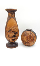 2 Bougeoir bois sculpté