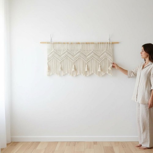 Tenture murale macramé fait - macramé,