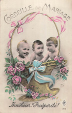 CP SURREALIST WEDDING BASKET BASKET BABIES PINK FLOWERS - 36398