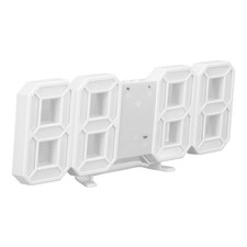 3D LED Wall Clock Minimalist White Frame Digital Wall Alarm Clock Timer With