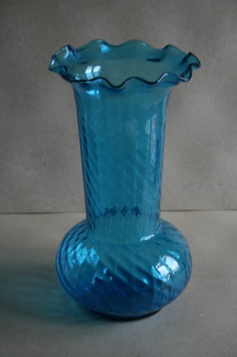 Grand vase ancien bleu col - a,