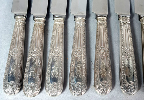 Anciens couteaux argent - 12,