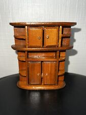 Diorama wardrobe, vintage wooden furniture for miniature display case dollhouse