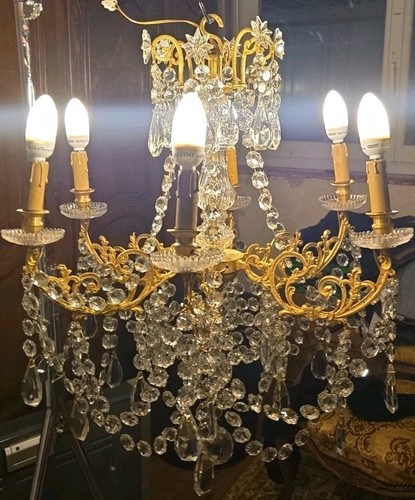 Lustre pampilles cristal - lustre,
