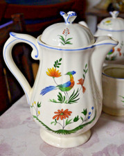 Coffee Pot & Lid Oiseau De Paradis by FAIENCERIE DE GIEN - France