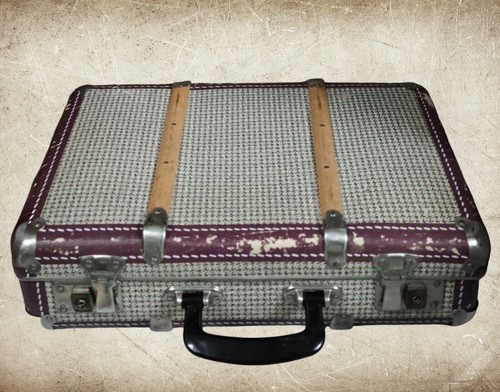 Valise vintage carton bois - vintage,