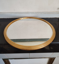 Plateau miroir rond métal Art-Déco