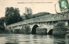 Old postcard 41 - LAVARDIN (L. et Cher) - Le Pont sur le Loir et le Château