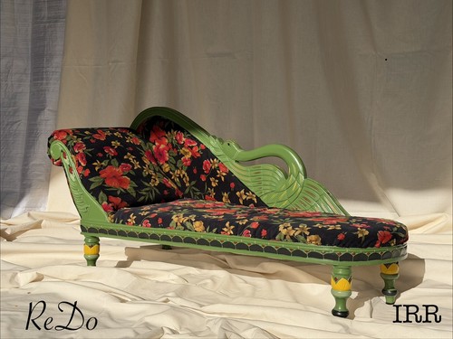 Vintage chaise lounge with - vintage,