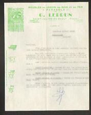 SAINT-JULIEN-du-SAULT (89) GARDEN FURNITURE wood irons UMBRELLAS "G. LEBRUN" 1957