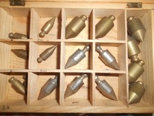 collection de 17 petit fil a plomb mini ancien rar lot bronze horloger bijoutier