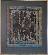 Painting african large wall art tribal scene animal tableau peinture Africaine