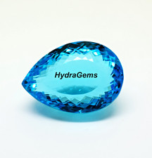 Pierre précieuse bleu ciel Santa Maria taille aigue-marine taille poire 138 c...