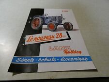 LANZ D 2806 BULLDOG 28 hp tractor brochure brochure in French