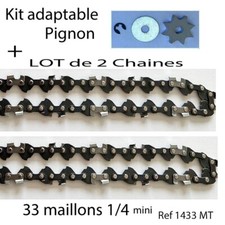 Adaptable KiT LOT  2 CHAINES TRONCONNEUSE PARKSIDE PGHSA 12 B2 Chaine Ref 1433MT