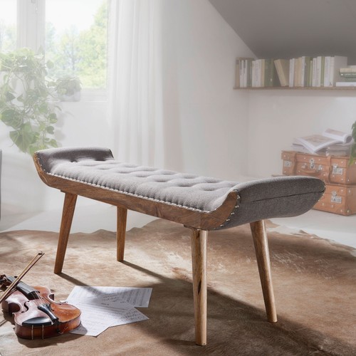 Finebuy banc tissu bois massif - banc,