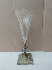 Vase cornet cristal et bronze