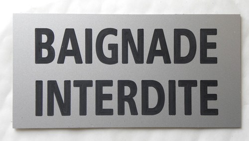 Plaque panneau baignade - plaque,, "baignade