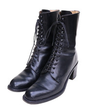 Free Lance Paris France Black Leather Mid Calf Victorian Style Boots 38.5 US 8