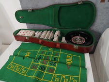 Vintage Roulette Card Casino Game Set Vintage Leather Violin Case