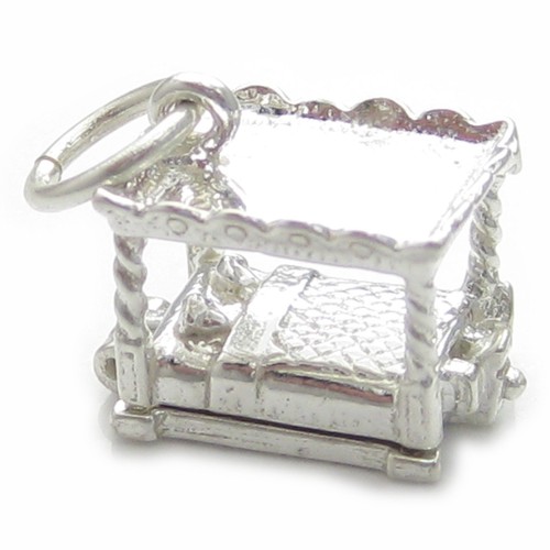Lit baldaquin argent - baldaquin,