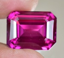 19.45Ct Natural Rhodolite Garnet Octagon Shape Raspberry Pink Certified Gemstone