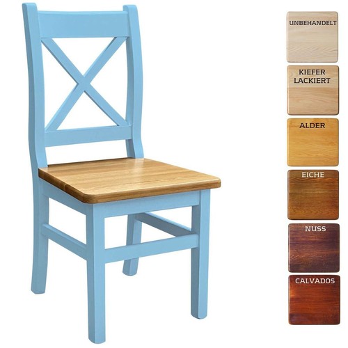 Chaise bois bleu - chaise,