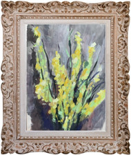 MADELEINE GAECKLER (1911-1995) RARE PAINTING BOUQUET OF FLOWERS ALSACE SIGNED