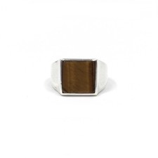 Bague en argent 925 oeil de tigre bijoux pour hommes bague de sceau...