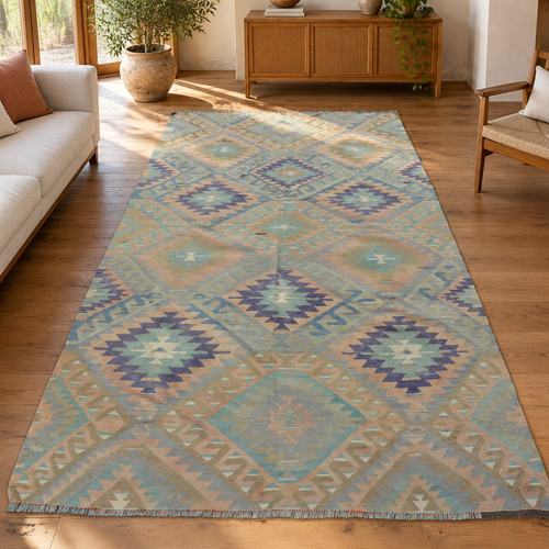 Tapis denizli vintage bleu - denizli,