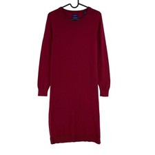 GANT Femme Rouge Foncé Laine Ras Cou Robe TAILLE S