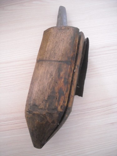 Old wooden case with its - wooden, stone