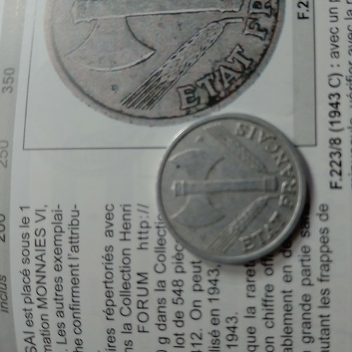 Pièce franc alu - un,
