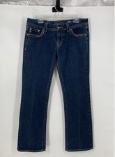 Miss Me Womens Blue Denim Dark Wash 5-Pocket Design Bootcut Jeans Size 31