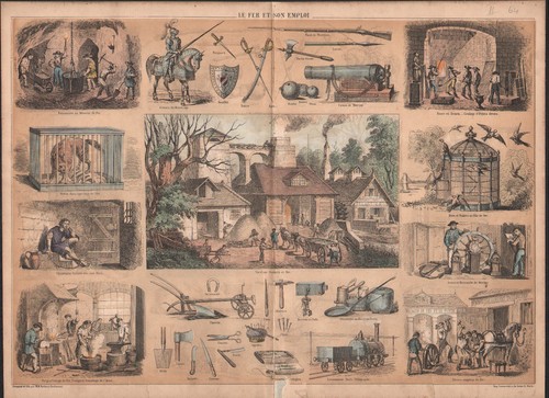 1860 lithographie fer et - 1860,