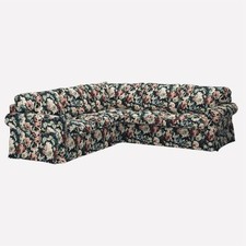 IKEA Ektorp 2.2 Sectional Sofa Cover Replacement Navy Blue Floral