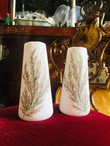Paire vases verre - , opalin