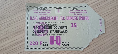 Ticket 1979 rsc anderlecht - 1979, vs