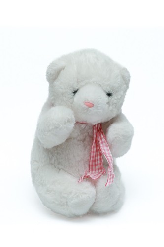 Doudou peluche ours blanc
