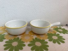 2 Coupelles Ramequin Villeroy Et Boch Septfontaines Blanc Liseret Jaune Deco 