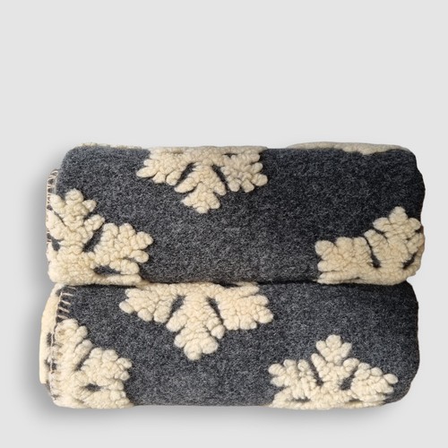 Plaid laine bouillie gris - plaid,