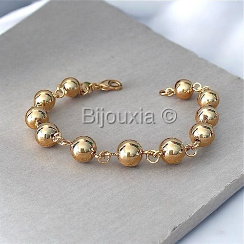 Bracelet boules 8mm - bracelet, plaqué