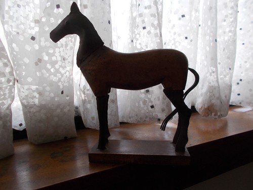Etruscan horse wood - wood/metal.,
