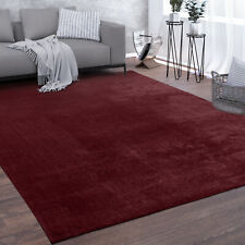 Tapis, Tapis À Poils Ras Doux Pour Salon, Doux, Lavable, Rouge