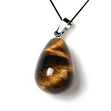 Un Pendentif oeil de Tigre pierre Naturelle qualité extra Collier Cordon offert