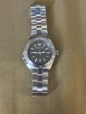 Emporio Armani AR0560 42mm Black Face Stainless Steel. Running w New Battery