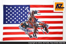 DRAPEAU USA AVEC CHEVAL