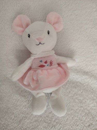 Doudou souris rose blanc - souris,